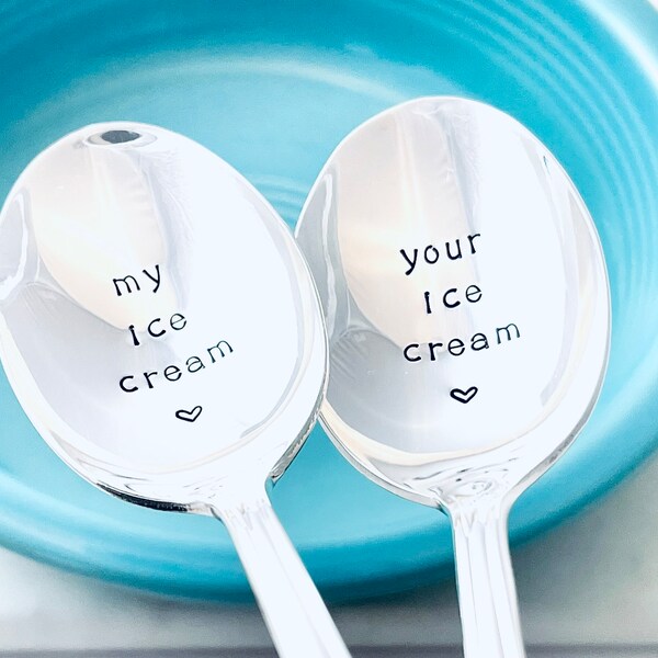Antique Ice Cream Spoons Etsy