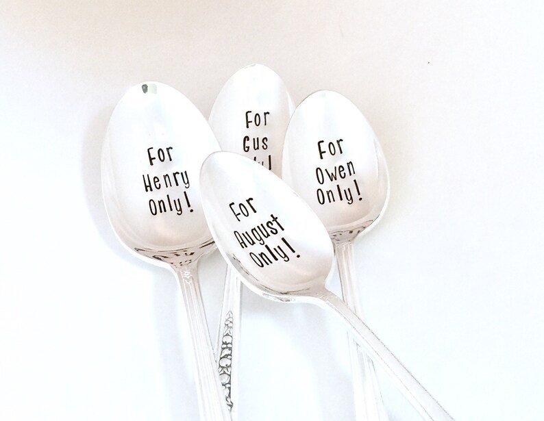 Custom Cereal Spoon Personalized Spoons Vintage Silver Etsy