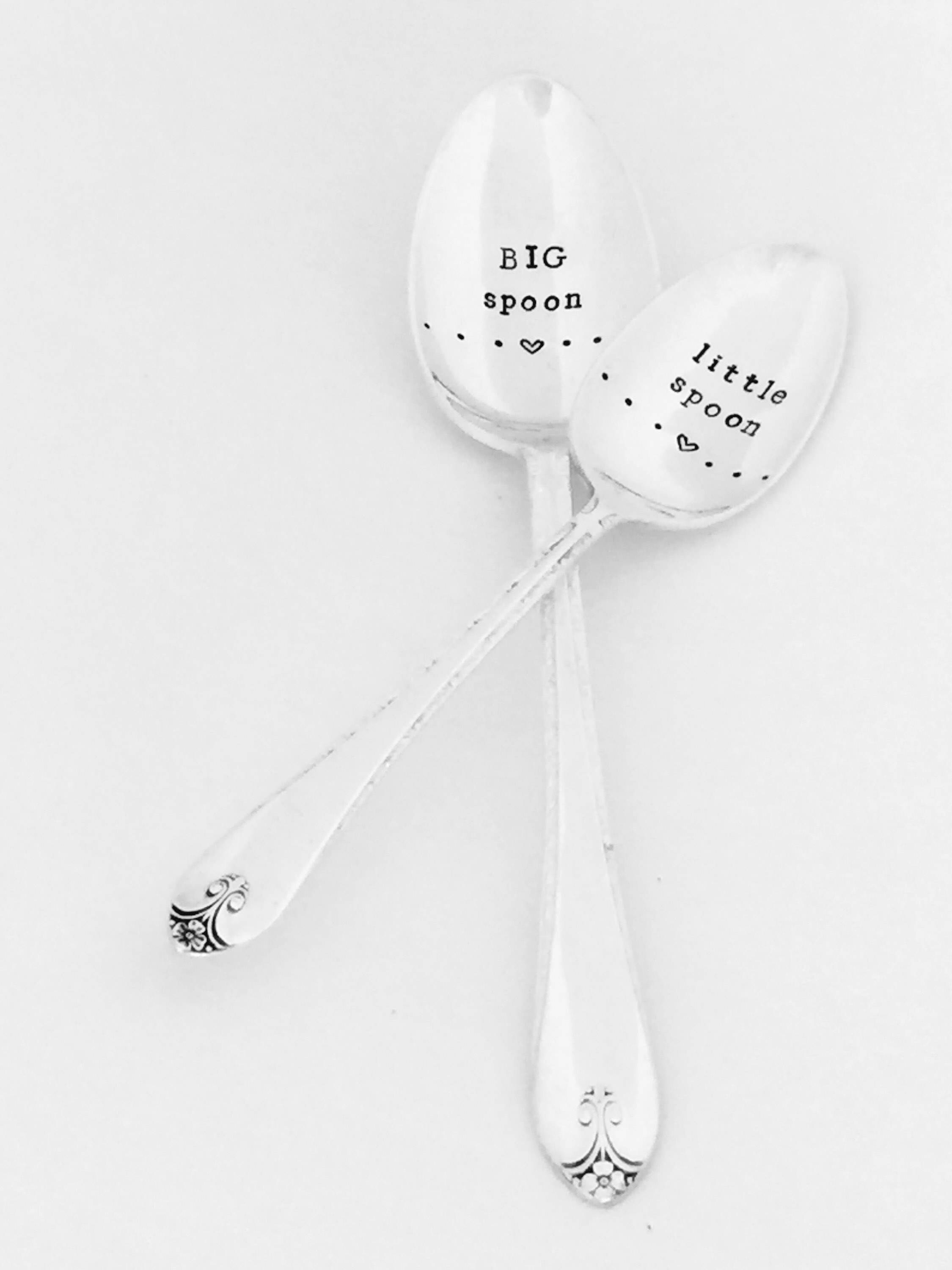 Big Spoon Little Spoon Vintage Silver Plate Spoon Set Great Etsy UK