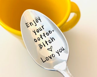 Custom coffee spoons - Vintage hand stamped spoon - Personalized teaspoon - Fun gift ideas - Best friend spoon - Customized coffee spoons