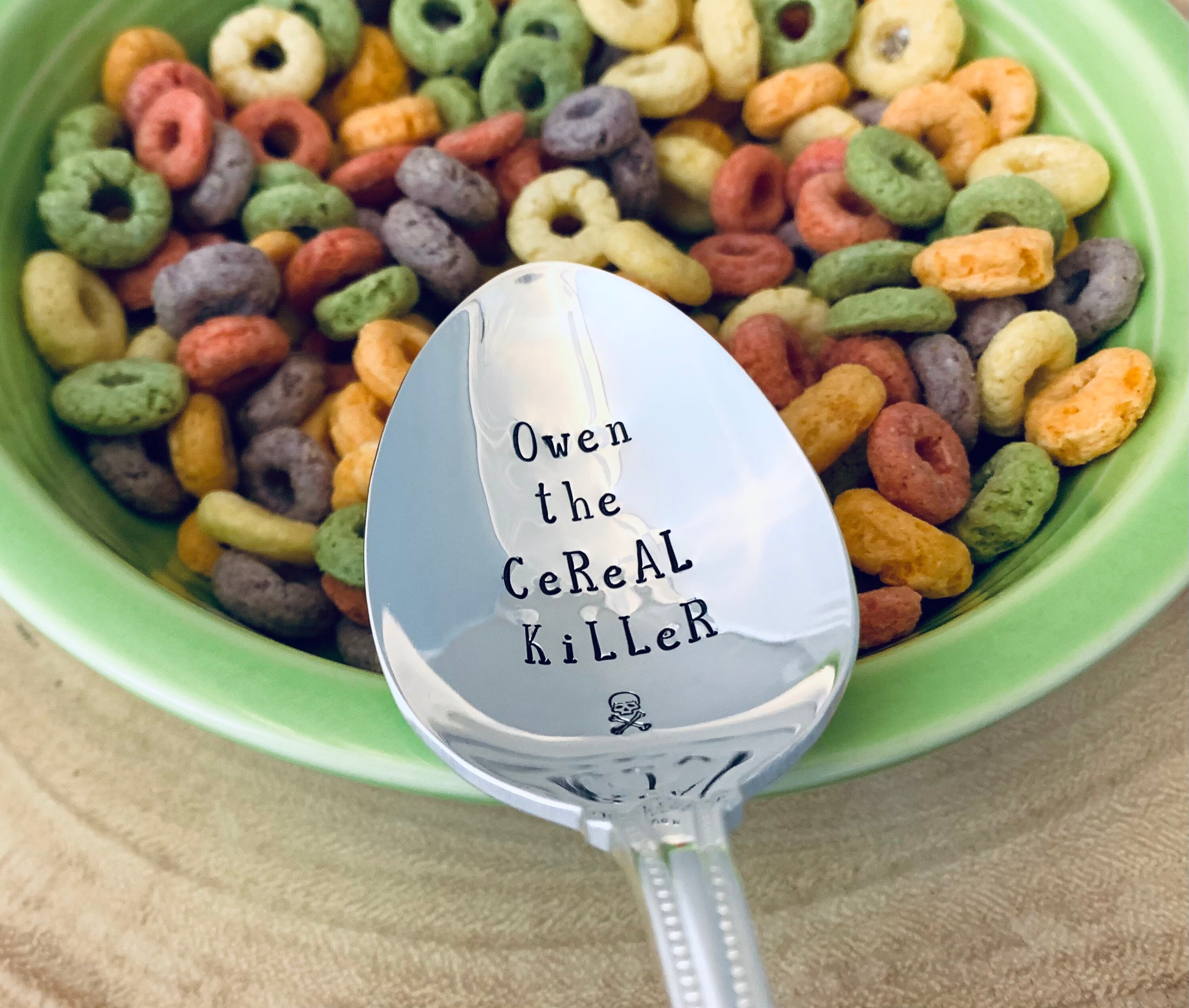 Custom cereal killer spoon Personalized cereal spoon Hand Etsy