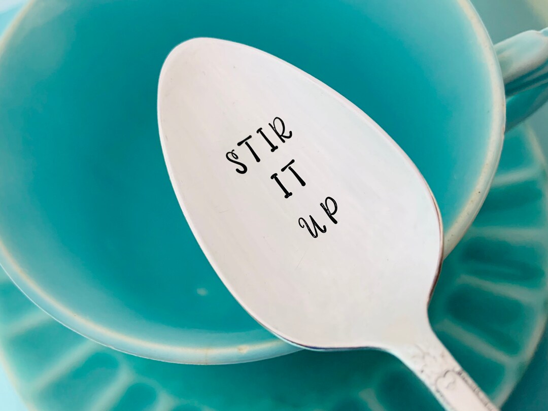 Spoon Writing Custom Spoons, Vintage Silver Plate Spoons, Hand Stamped Teaspoon ...