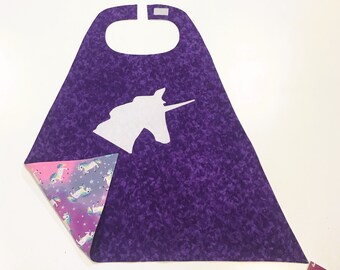 Kid Size - Purple Unicorn Superhero Cape - Free Shipping in USA