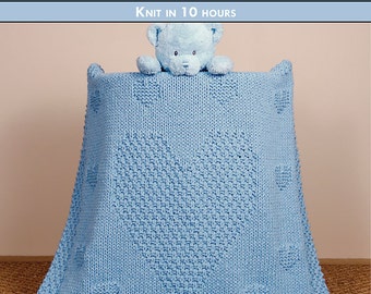 Gebreid babydekenpatroon LOTSA LOVE [download digitaal bestand]