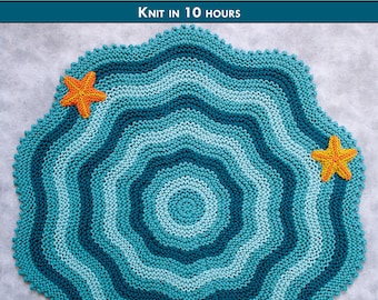 Gebreid babydekenpatroon TINY TIDAL POOL [digitale bestandsdownload]