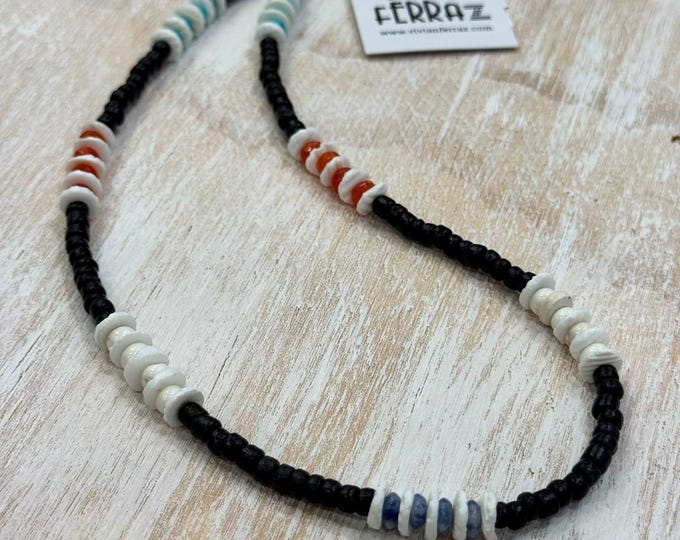 Men’s Beaded Necklace, Handmade Jewelry, Natural Stone Necklace
