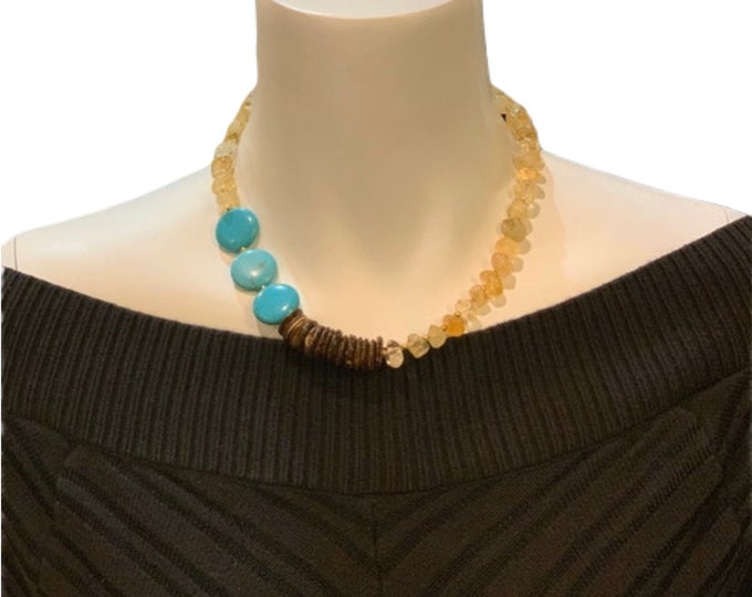 Citrine and Turquoise Necklace