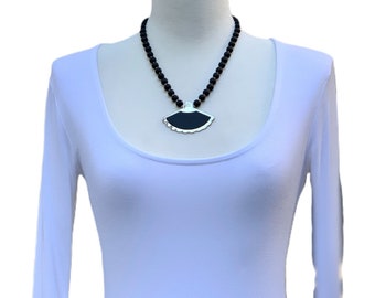 Black Onyx Vintage Pendant Necklace