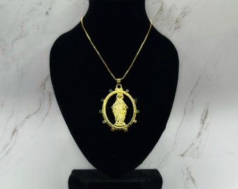 18K Gold Filled Religious Pendant Necklace with Cubic Zirconia Gemstones