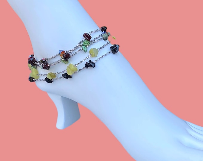 Gemstones and chain anklet