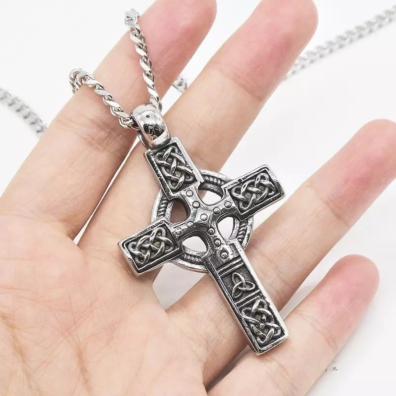 Cross necklace, crucifix pendant, amulet pendant, good luck pendant