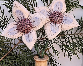 Wood Carved Spring Flowers