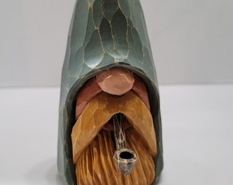 Garden Gnome Wood Carved