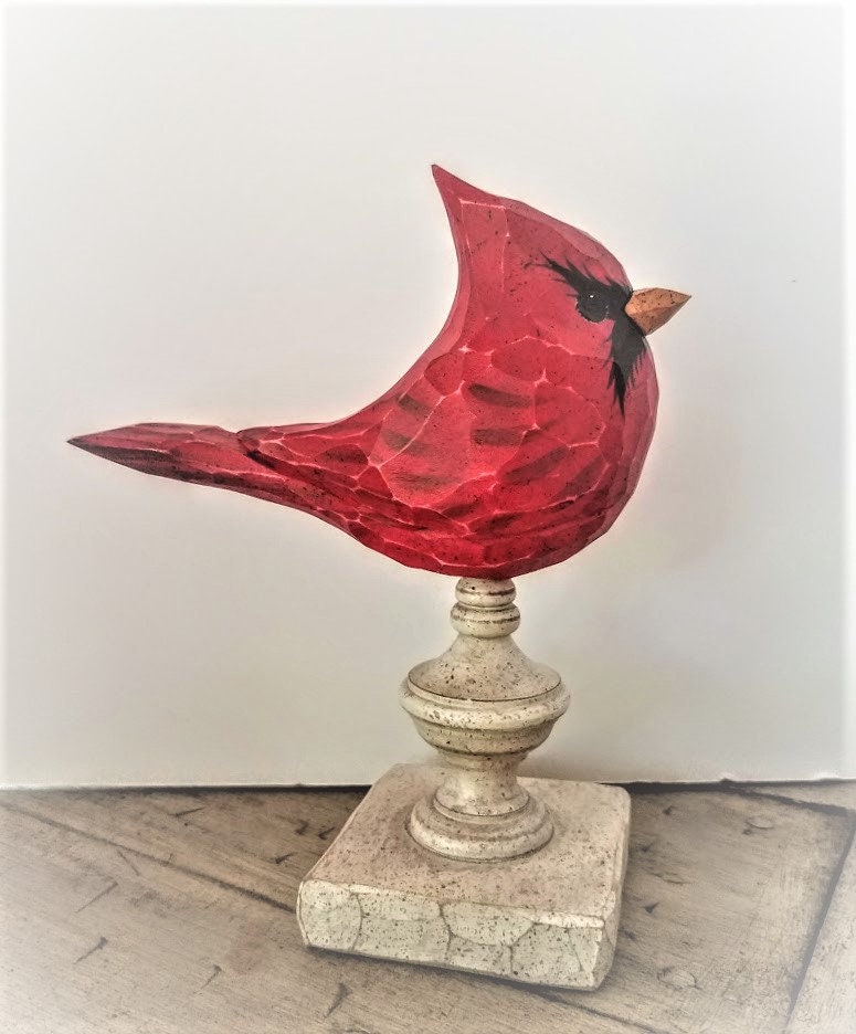 Handgeschnitzter Vogel Kardinal aus weißer Kiefer. | Etsy
