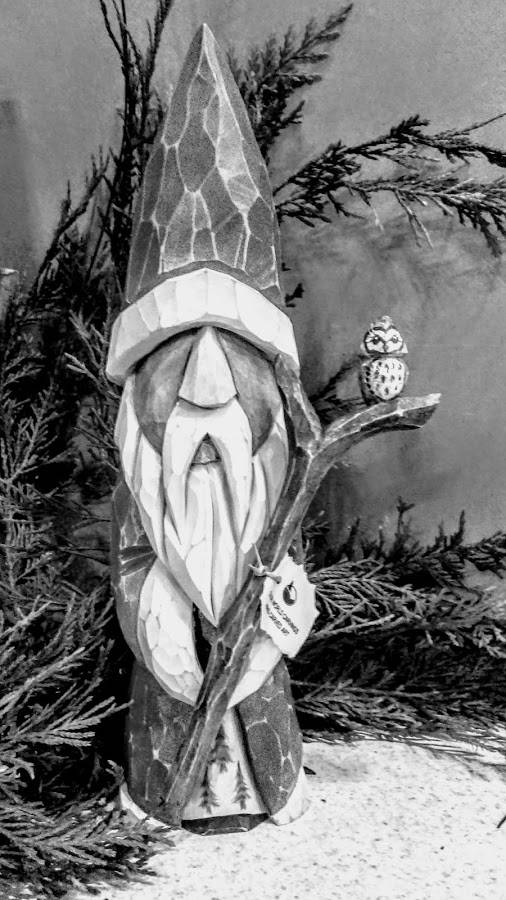 Santa Staff Carved Wooden Santa Owl Staff Hand Carved Santa Staff Forest Owl St ...