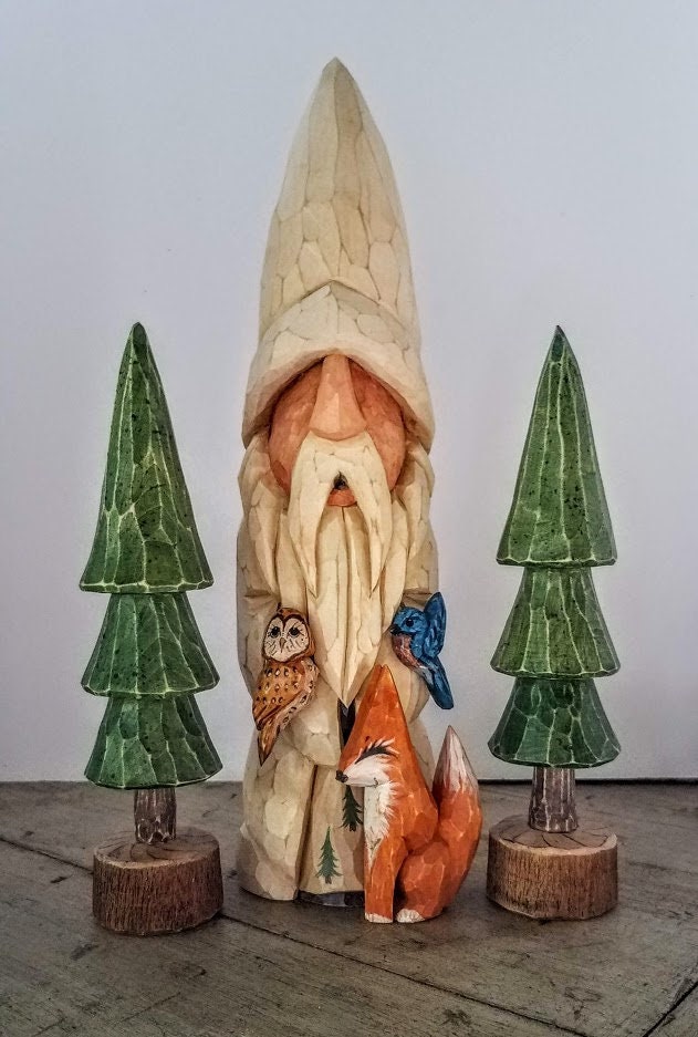 Santa Wood Carving, Woodland Forest St. Nicholas, - Etsy