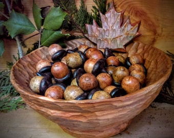 Carved Wooden Acorns (20) total