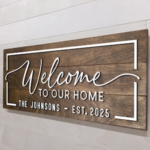 Welcome to Our Home Sign, 3D Family Name Sign, New Home Sign, Realtor ...