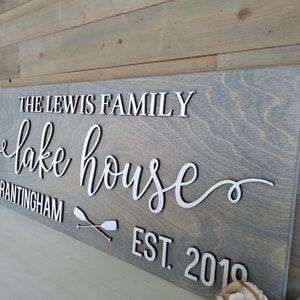 Personalized Lake House Sign, 3D Wood Sign, Lake House Decor, Lake House Established Sign, Lake Gifts, Housewarming Gifts, Nautical Decor