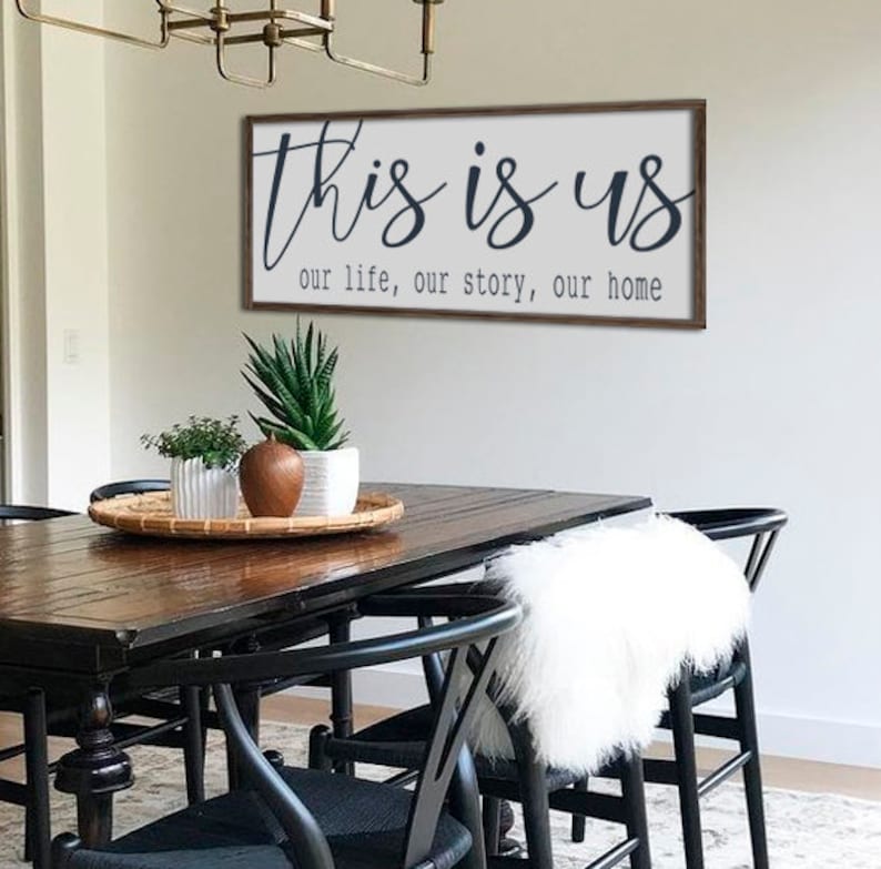 Farmhouse Decor Wall This Is Us Sign Dining Room Art Large Wood Living Size Option