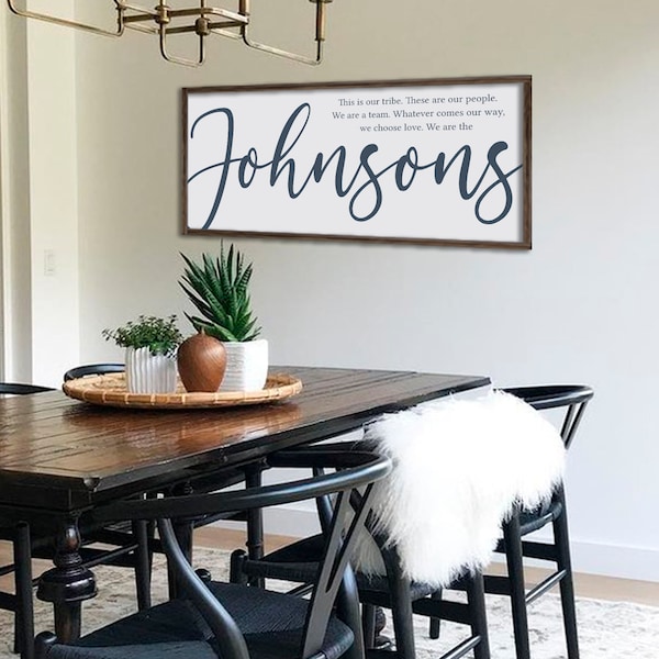 last name sign | family name sign | our tribe sign | inspirational quote | family wall decor | living room sign | kitchen sign | wood sign