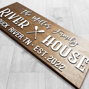 Custom River House Sign River House Decor Welcome To The River Sign River Home Decor River Cabin Decor River House Gift 3D Name Sign