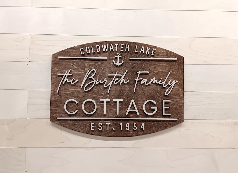 Cottage Sign, Custom Family Cottage Est Date Wood Sign, Welcome to the ...