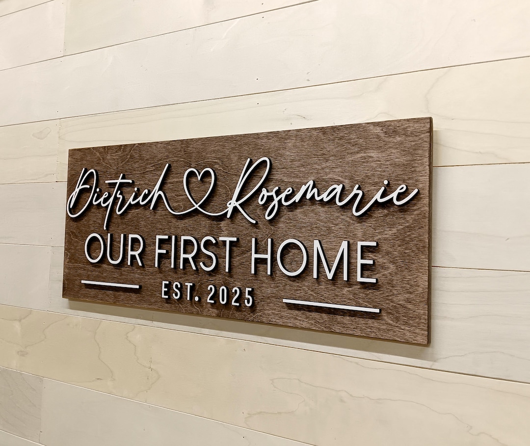 Personalized First Home Wood Sign | New Home Sign | 3d Laser Cut ...