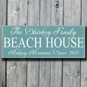 Beach House Decor Signs,Personalized Beach House Family Name Wood Sign,Beach Life Memories Gifts,New Home Plaque,Last Name Gift,Wood Sign
