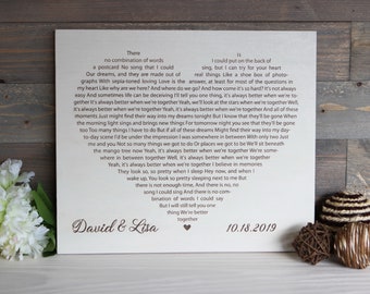 Engraved Wedding Song | From The Ground Up | First Dance Lyrics | Your Wedding Lyrics Engraved | Heart Shaped Couples Song | Newlywed Gift