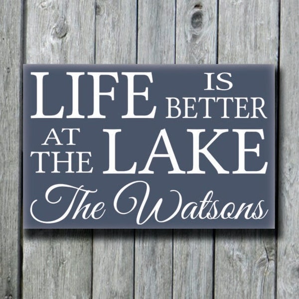 Lake House Decor,Personalized Lake Sign,Life Is Better At The Lake Family Name Sign,Family Name Wood Plaque,River Cabin Cottage Gift