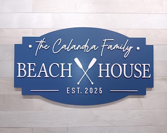 Beach House Decor, Custom Beach House Name Sign, 3D Family Name Established Sign for Beach Home, Beach House Gifts, Beach Sign, Closing Gift