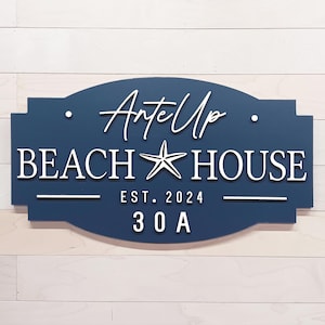 Custom 3D Wood Beach House Sign: Lake Cabin Decor, Family Name Established