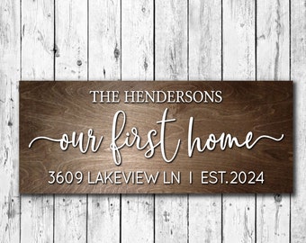 Last Name Sign | Our First Home Sign | New Home Gift | 3D Address & Established Sign | Wedding Gift | Housewarming Gift | Realtor Gift