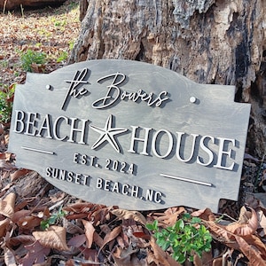Beach House Sign, Custom Wood Sign, Beach House Decor, 3D Signs for Wall, Beach House Gift, Beach Themed Decor, New Home Gift, Closing Gift