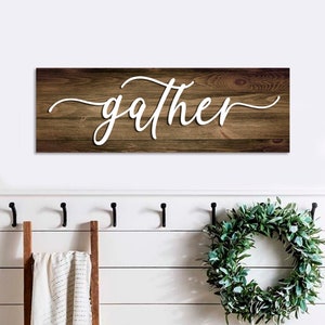 gather sign gather cutout dining room sign gather wood sign kitchen wall decor wood cutouts living room sign farmhouse decor image 4