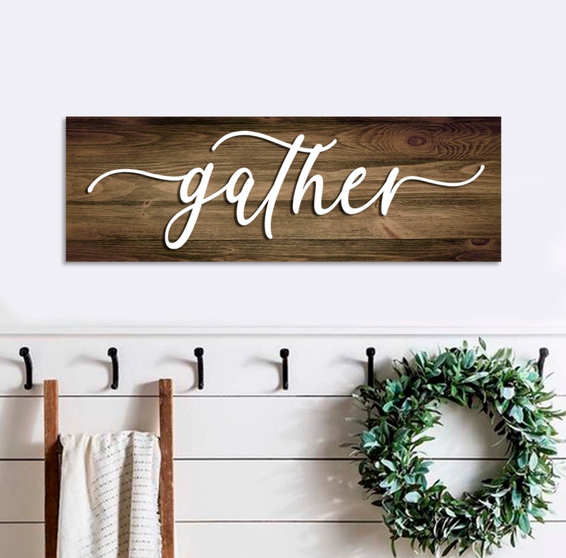 gather sign gather cutout dining room sign gather wood sign kitchen wall decor wood cutouts living room sign farmhouse decor image 4