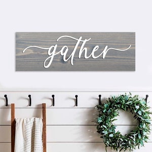 gather sign gather cutout dining room sign gather wood sign kitchen wall decor wood cutouts living room sign farmhouse decor image 2