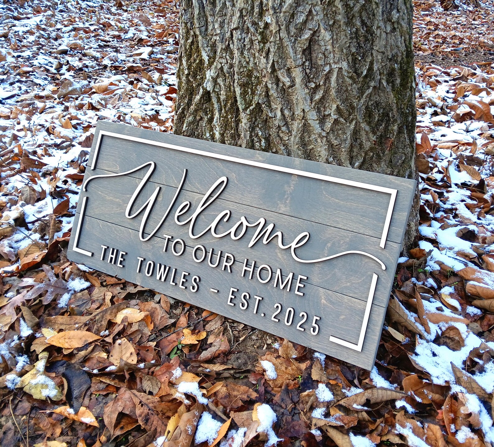 Welcome to Our Home Rustic Farmhouse Sign, Family Last Name Sign, New ...
