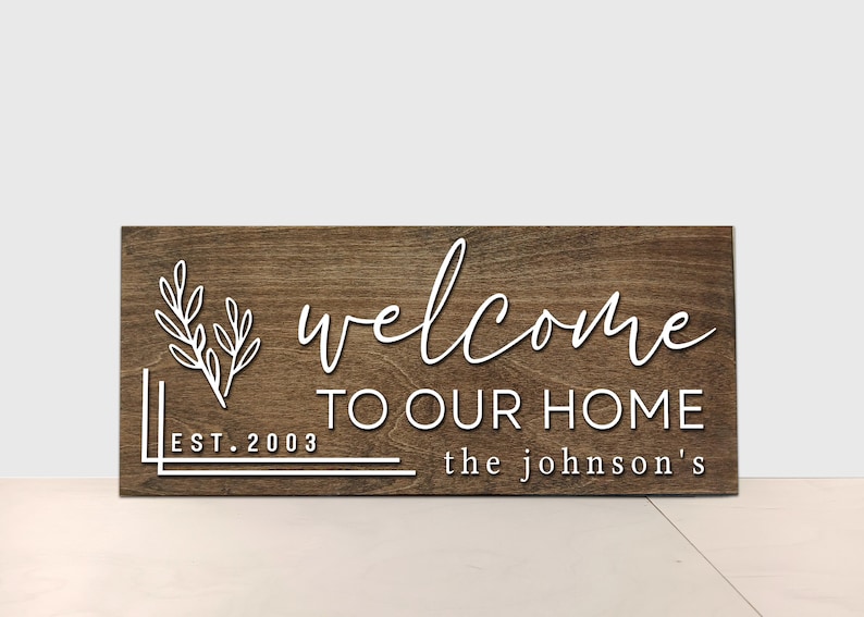Welcome to Our Home Sign, 3D Family Name Sign, New Home Sign, Realtor ...
