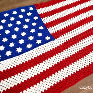 American Flag Afghan | Crochet Flag Blanket