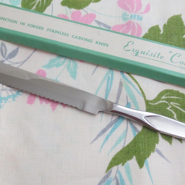 Vintage Stanley Roberts CORTINA Carving Knife ~ Stainless Steel Meat Knife In Original Box ~ 1950's Mid Century Modern