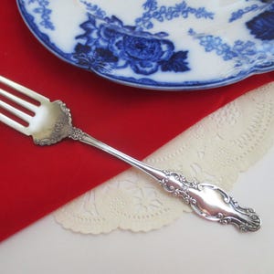 Antique MELROSE Silverplate Serving Fork ~ ca. 1898 by Wm. Rogers ~ Art Nouveau Silver Plate Cold Meat or Beef Fork ~ Monogram B
