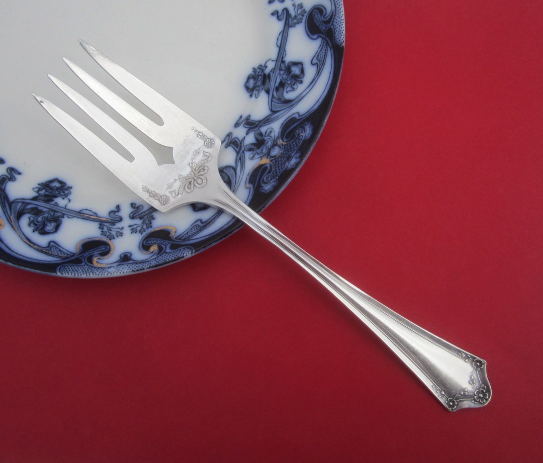 Antique Primrose Silverplate Serving Fork Oneida Community Par Plate