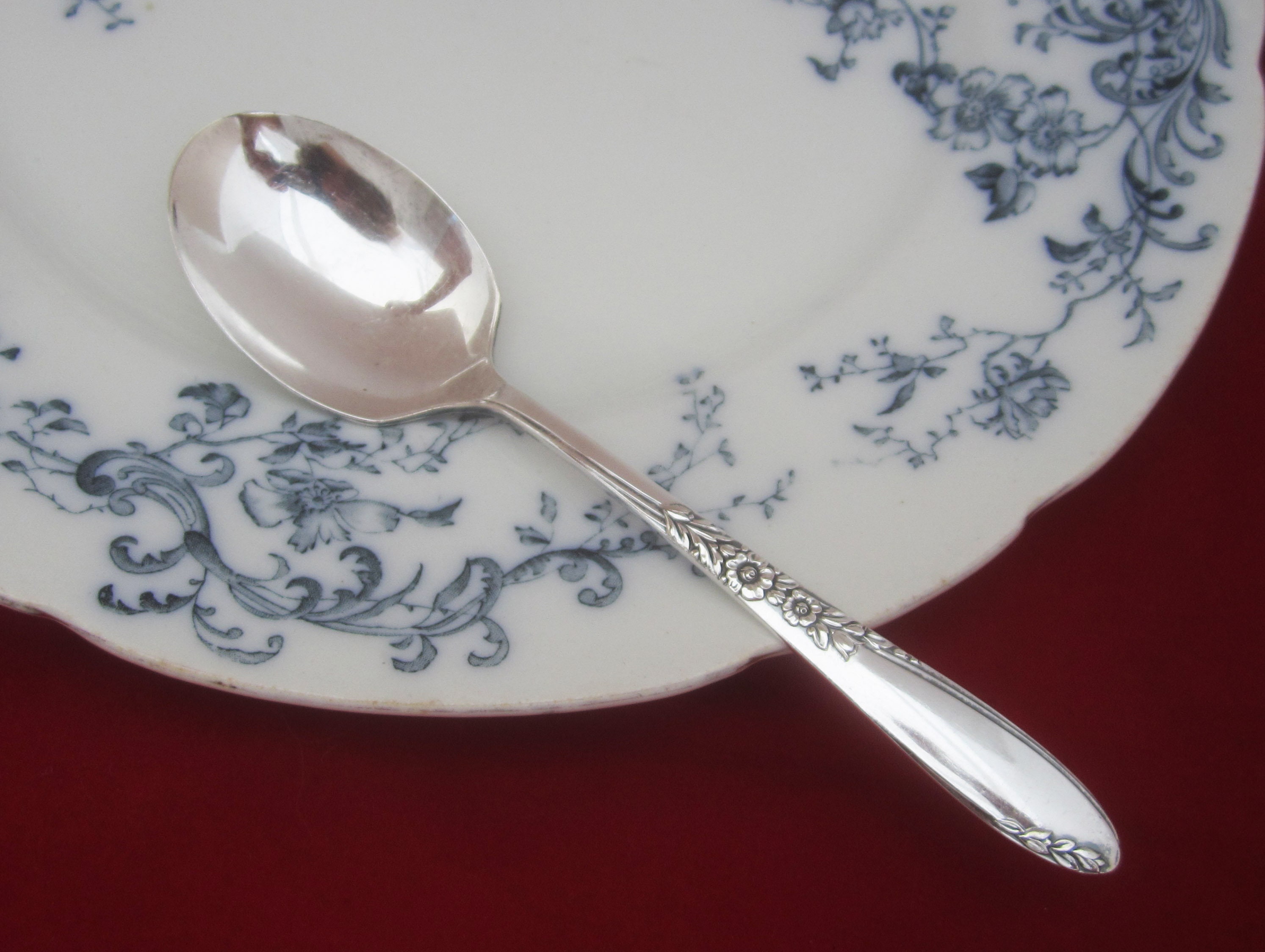 Oneida COUNTRY LANE Silverplate Sugar Serving Spoon Wm. A. Etsy
