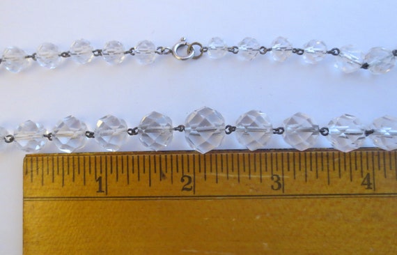 Faceted Crystal Bead Necklace on Sterling Silver … - image 4