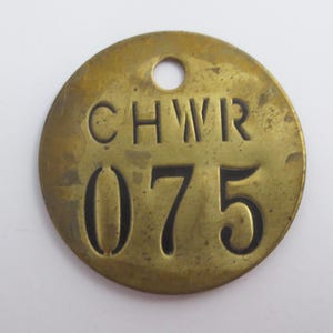 Vintage Brass Water Valve Tag ~ Stamped Round Tag ~ Choice ~ 1-1/2 ...