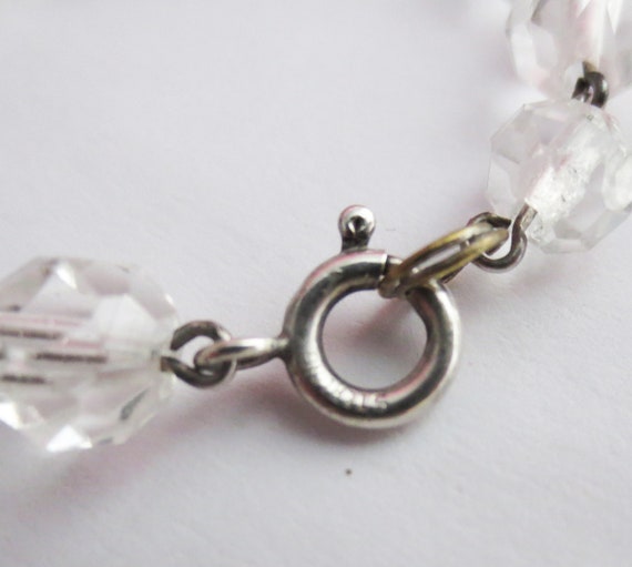 Faceted Crystal Bead Necklace on Sterling Silver … - image 7