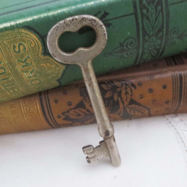 Authentic Antique Skeleton, Key #11 On Flag, 2-3/4" long, Old Industrial, Gothic, Steampunk, Altered Art, Jewelry Supply