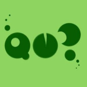 May include: Green and white logo with the letters "QOQ" in a stylized font. The letters are surrounded by small green circles.